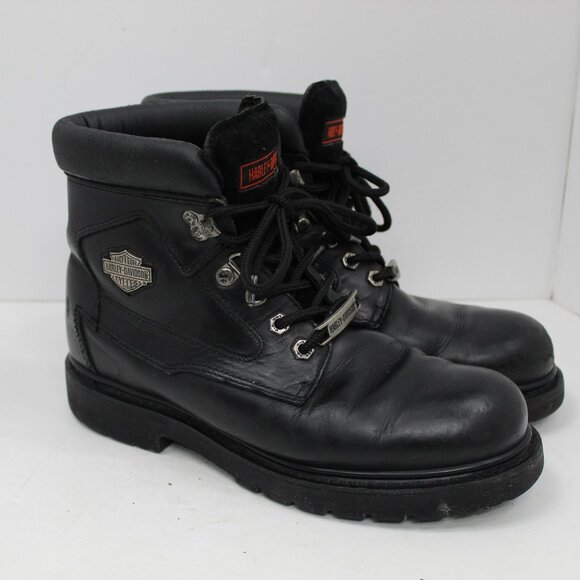 Harley Davidson Black Leather Riding Boots Stock #91005 - Picture 3 of 11